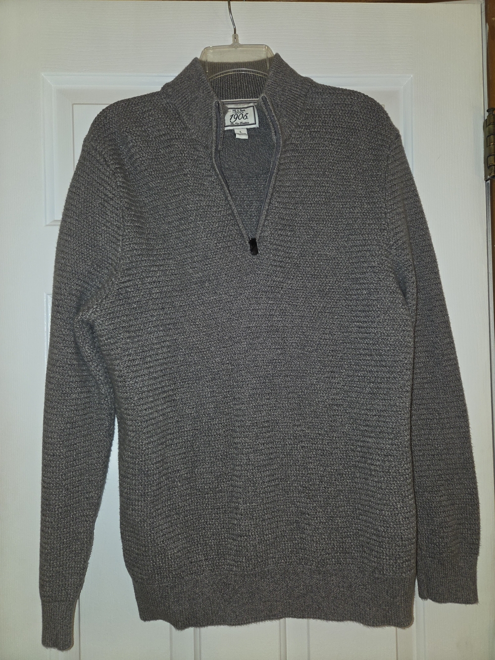 Joseph A. Bank Vintage Gray Quarter Zip Sweater